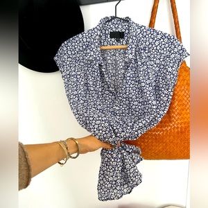 NILI LOTAN “Normandy” Cotton Voile Floral Blouse Size Small Excellent condition